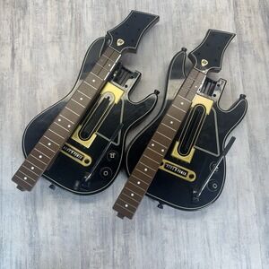 2x Guitar Hero Live Wireless Guitars w/Straps Power Tested, No Dongle